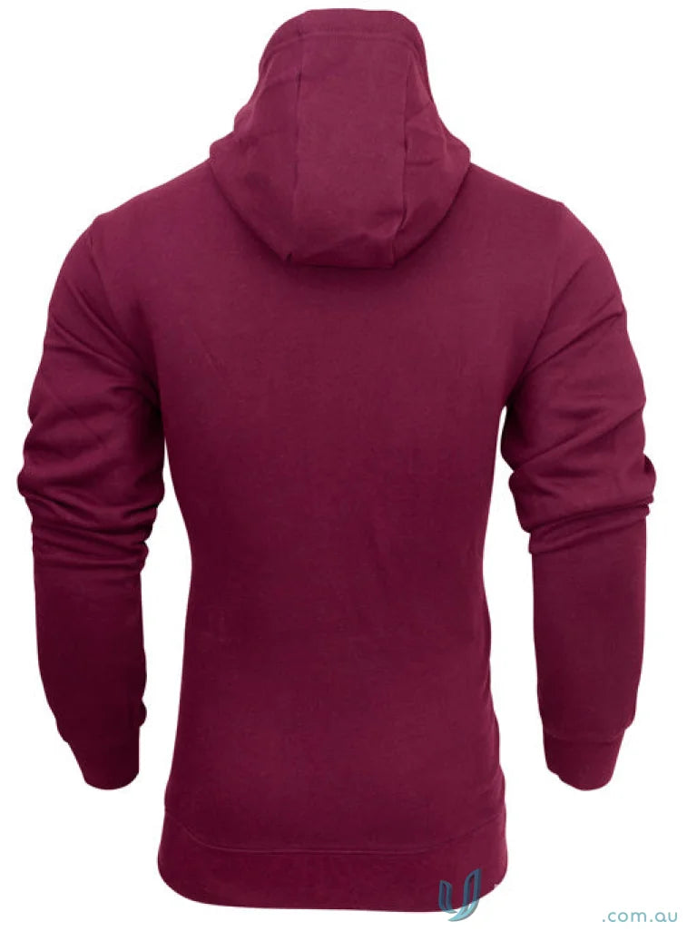Youth Torquay Hoodie in Burgundy with tie cord closure and low-pill fabric for comfy wear
