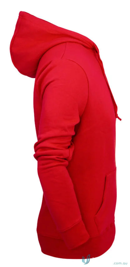 Red hooded sweatshirt from Youth Torquay Hoodies with low-pill fabric and tie cord closure