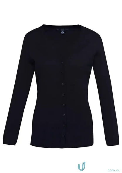 Black button-down Milano knit cardigan from YR Ladies collection ladies Milano Biz collection ladies