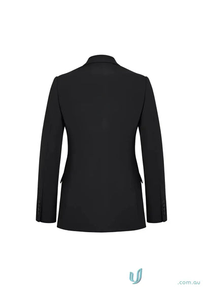 Black tailored blazer from Biz Collection Siena with stretch lining in YR Ladies EMB Longline Jacket