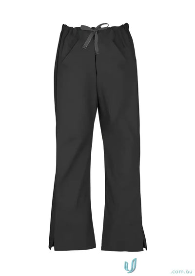 Black drawstring scrub pants from BizCare Classic Ladies Scrubs Bootleg collection with soft-touch fabric