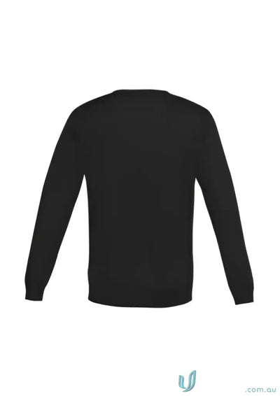 Black long-sleeved milano knit jumper from YR Mens EMB Biz Collection Milano in merino wool