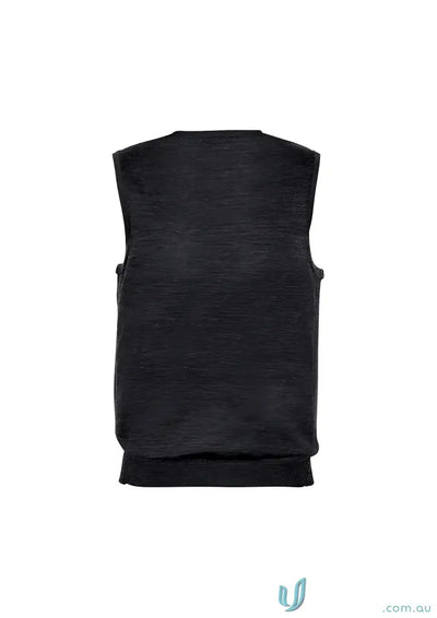 Black milano knit vest from YR Mens EMB Biz Collection Milano with modern fit