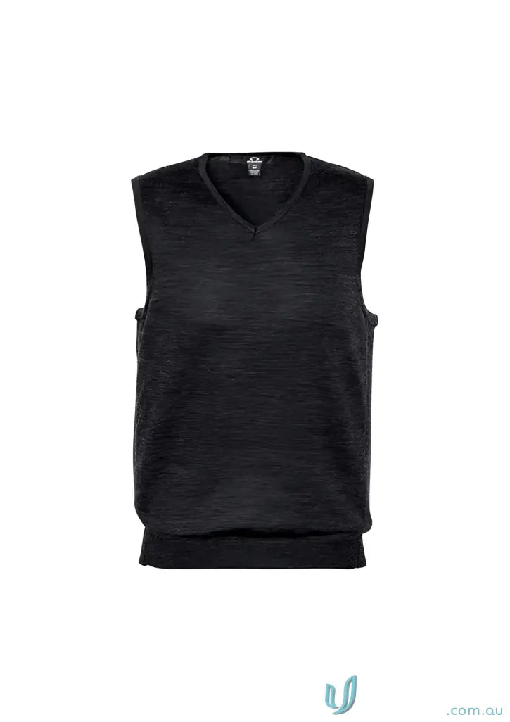 Charcoal gray V-neck Milano Knit Vest from YR Mens Biz Collection Milano with modern fit