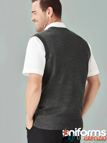 Gray knitted vest from YR Mens EMB Knit Vest, perfect for biz collection milano