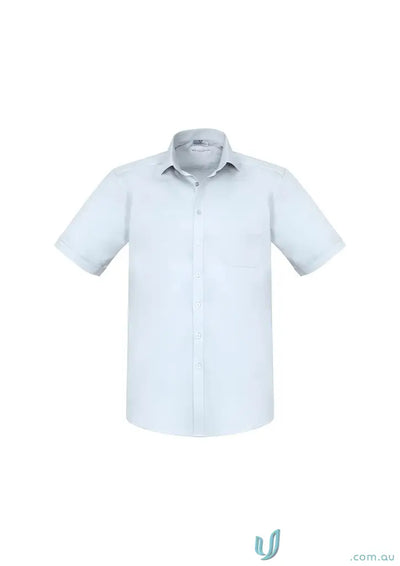 Light blue YR Mens EMB SS Shirt, perfect Monaco short sleeve shirt offers casual style