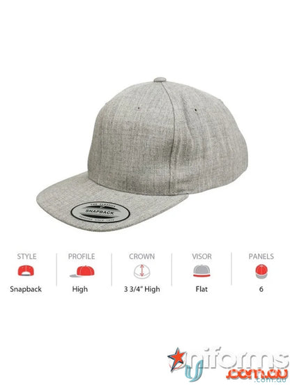Gray snapback baseball cap in classic style, perfect for uniforms and workwear