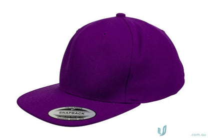 Purple Snapback Cap Yupoong Classic Flat Peak Cap perfect for uniforms and workwear