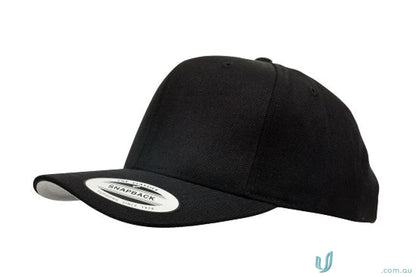 Black snapback baseball cap from Yupoong Classic Snapback Cap, perfect for uniforms or workwear