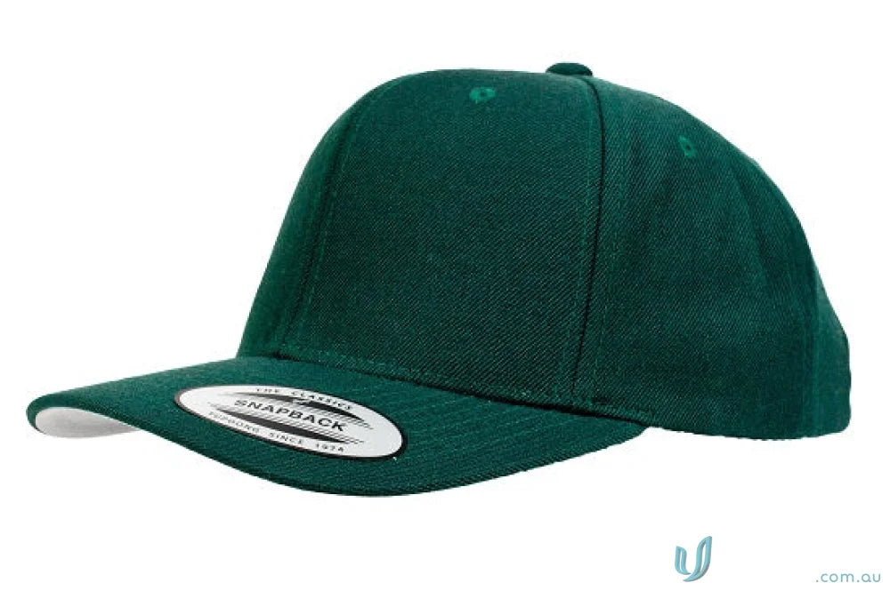Green Yupoong Classic Snapback Cap perfect for uniforms or workwear looks