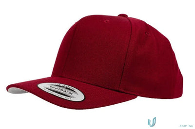 Maroon Yupoong Classic Snapback Cap perfect for uniforms and workwear style