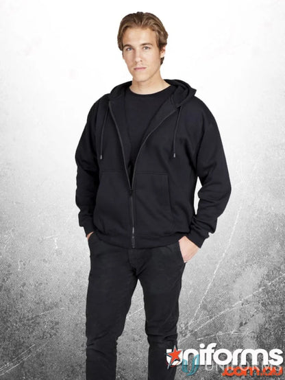 Black zip hoodie with pocket, perfect for workwear or casual uniforms