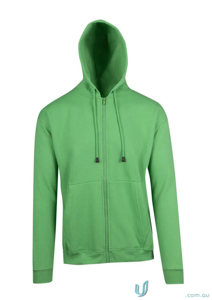 Green zip hoodie with pocket, perfect for workwear and casual uniforms