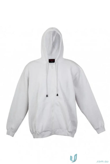 White zip hoodie from Zip Hoodie with Pocket, perfect for uniforms and workwear