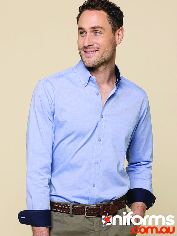 1898l_blue_3__1669350931_780.jpg Bradford Fine Oxford LS Shirt - Premium Quality Long Sleeve Shirt for Professional Attire