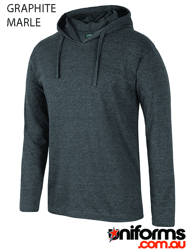 1LST_GM1__1714614876_909.jpg A JB'S Wear Unisex Long Sleeve Hooded Tee (style 1LST) in graphite marle.