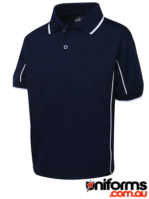 7PIPS1__1714788233_536.jpg Showcasing the JB's Kids Podium Piping Polo 7PIPS in Navy White.