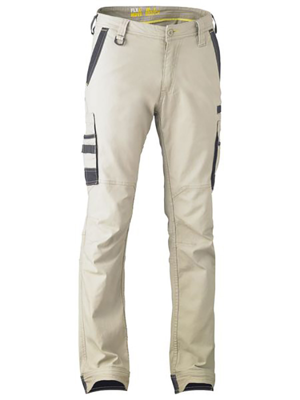 Flx & Move Stretch Utility Cargo Pants (BPC6331) - Manufacturer: Bisley Workwear. Classic black cargo pants designed for durability and comfort in any work environment.