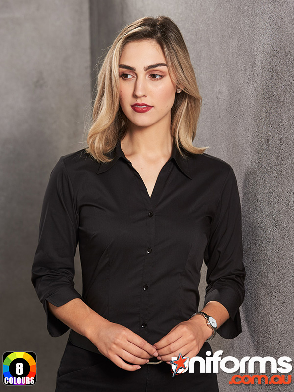 Ladies Teflon Business 3qtr Shirt