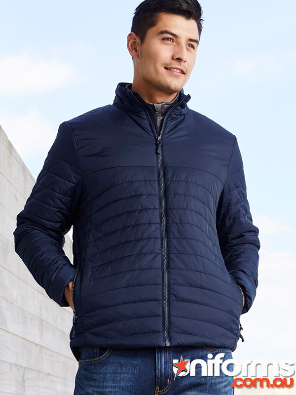 J750M_Navy_front_1_Uniforms_Biz_Collection_Uniform__1728352347_121.jpg Biz Collection J750M men's puffer jacket in navy blue, combining warmth and style for outdoor activities.