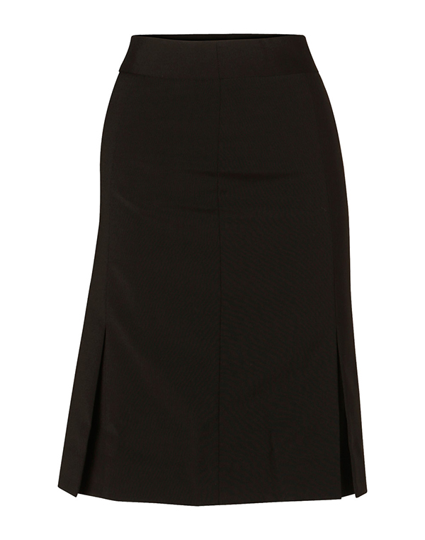 Ladies Pleated Wool Blend Stretch Skirt | Benchmark Suiting