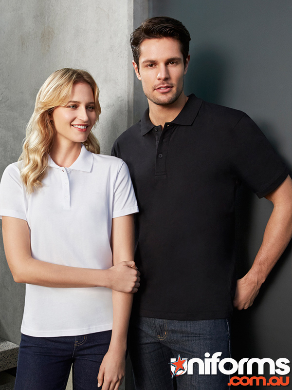 Ladies Cotton Ice Polo (P112LS) - Back View in White