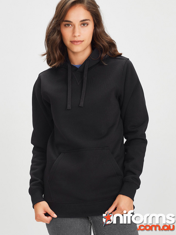 SW760L_Black_1__1728099457_224.jpg A soft, lightweight black hoodie for women from the SW760L Biz Collection, perfect for casual wear and comfort.