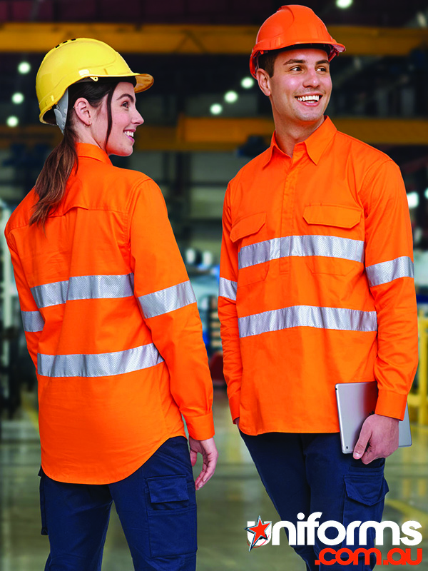 SW87_02__1707281040_970.jpg Winning Spirit Unisex Hi Vis Cool Breeze Closed Front Long Sleeve Shirt (SW87) - Perfect for construction, landscaping, and other outdoor jobs.