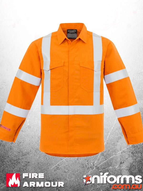 HiVis Orange Syzmic Red Flame Hi-Vis X Back Shirt style ZW137