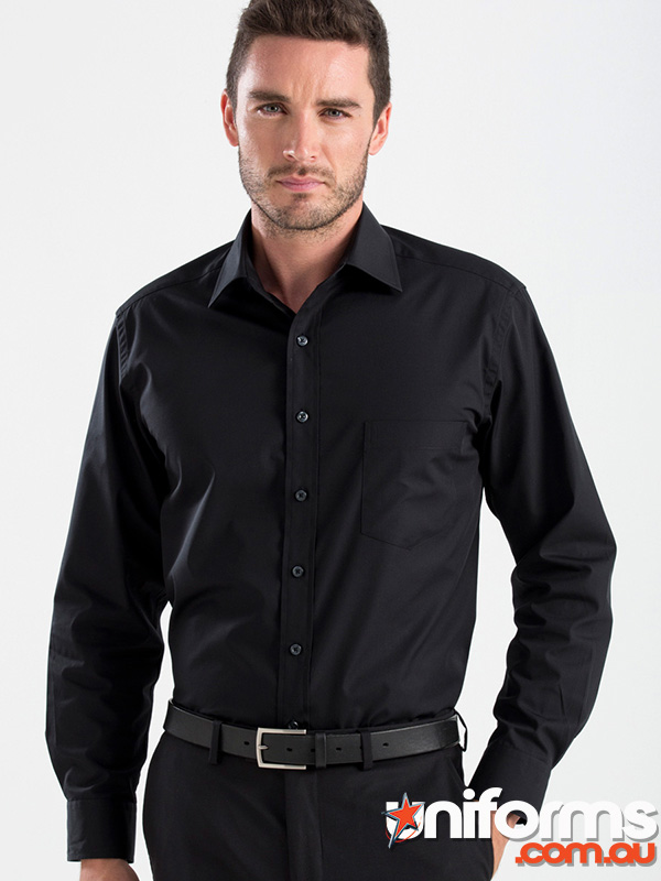 200-JK Keval Long Sleeve Poplin Shirt in White - Ideal for Professional and Casual Settings