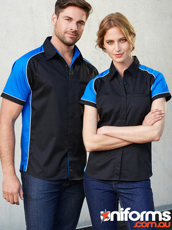 Nitro Contrast Panel Shirt in Navy and Grey - Classic and Comfortable Design