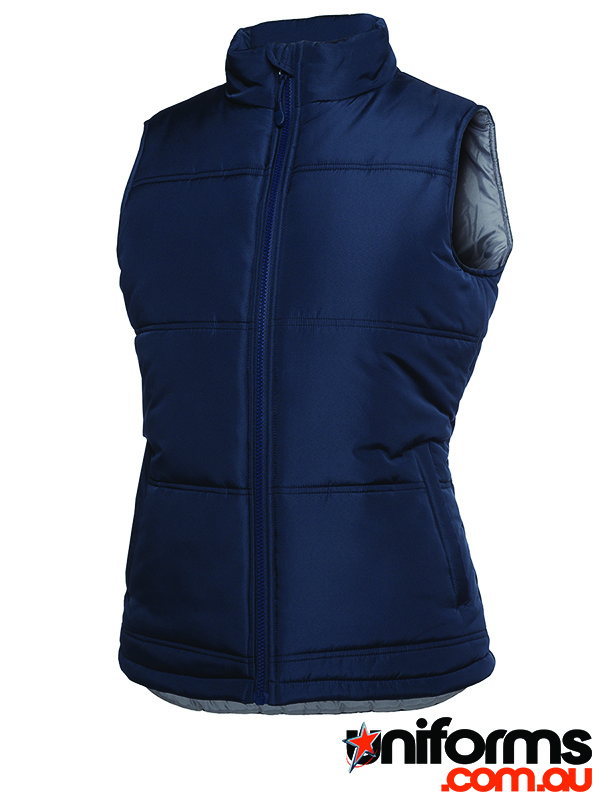 Showcasing the JB’S Ladies Adventure Puffer Vest 3ADV1 in Navy Grey.