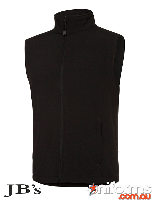 Showcasing the JB's Layer Softshell Vest 3JLV in Black.