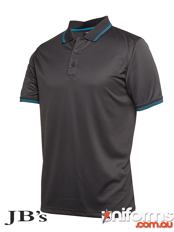 Showcasing the JB's Jacquard Contrast Polo 7JCP in Charcoal Aqua.