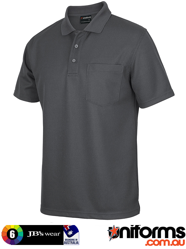 7WPP PODIUM WAFFLE POCKET POLO Charcoal  1626669701 998