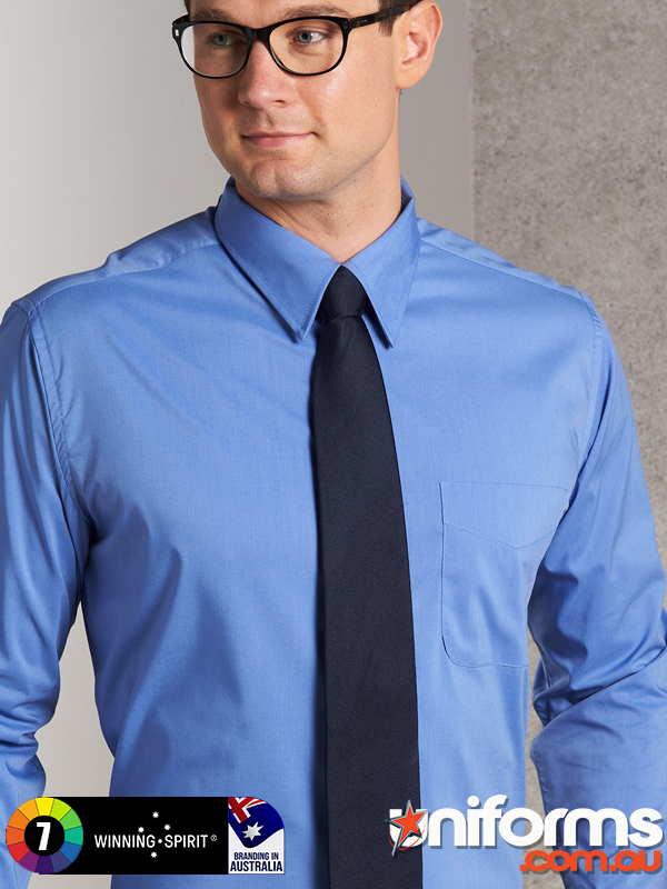 Men's Teflon Executive Long Sleeve Shirt in White - Clean and Professional (SKU: BS08L)