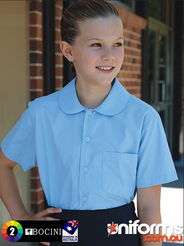 CS1405 Girls Peter Pan Collar Short Sleeve School Shirt  1600828722 742