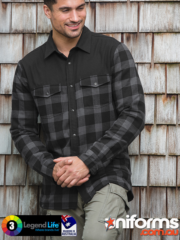 Logan Thermal Shirt in Navy Plaid - SKU: FLX-1