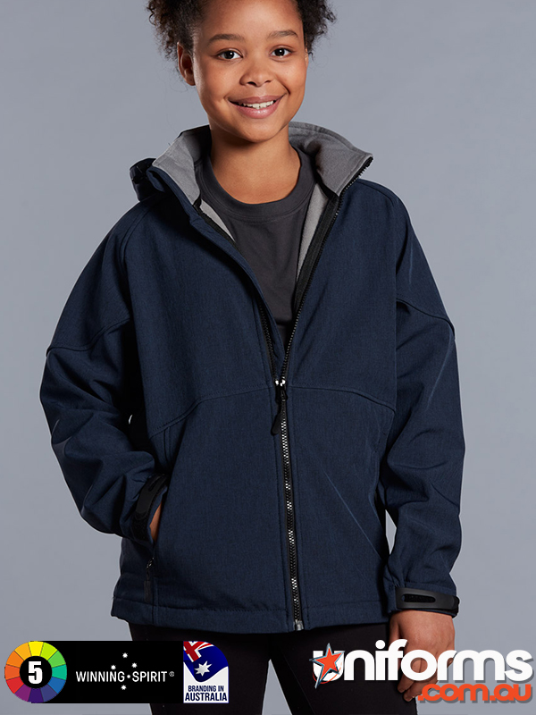 Winning Spirit Kids Aspen Softshell Hooded Jacket - JK33k - Size Chart