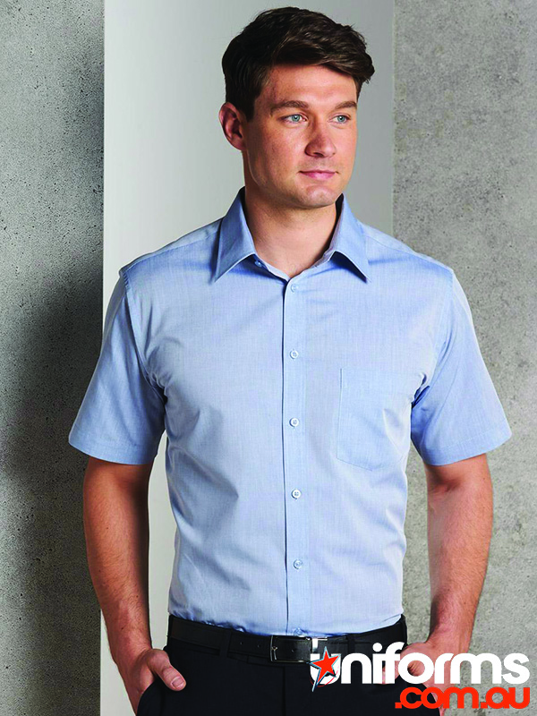 Fine Chambray Short Sleeve Shirt (M7011) - Effortless Style and Comfort for Warm Days