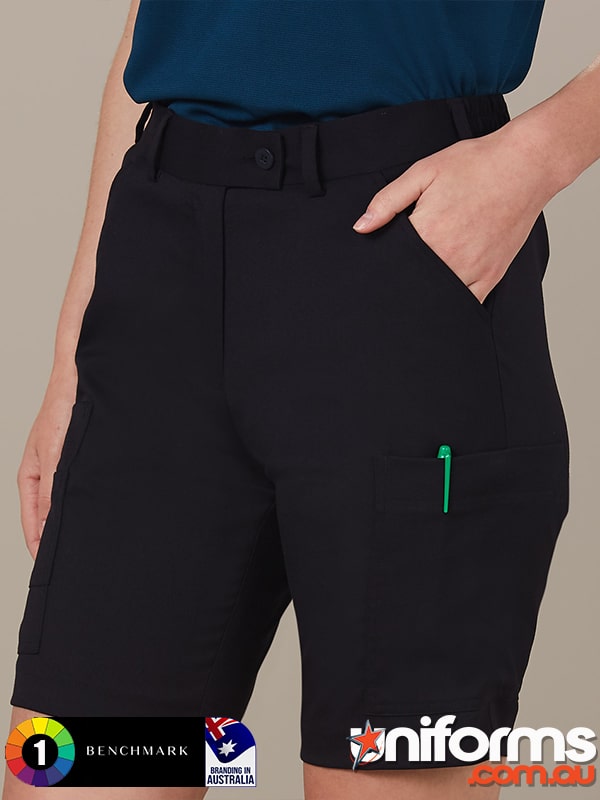 Winning Spirit Ladies Utility Cargo Short (M9442) - Ideal for hospitality and retail, offering reliable performance and a flattering fit.