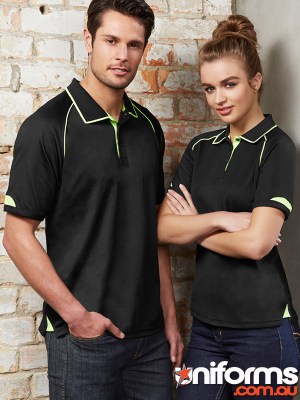P29022 Navy Fluoro Yellow Lime Back View - Quality and Comfort Combined