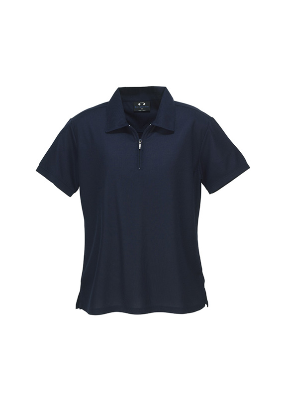 Ladies Micro Waffle Polo in Black - P3325 - Quality Workwear for Everyday Use