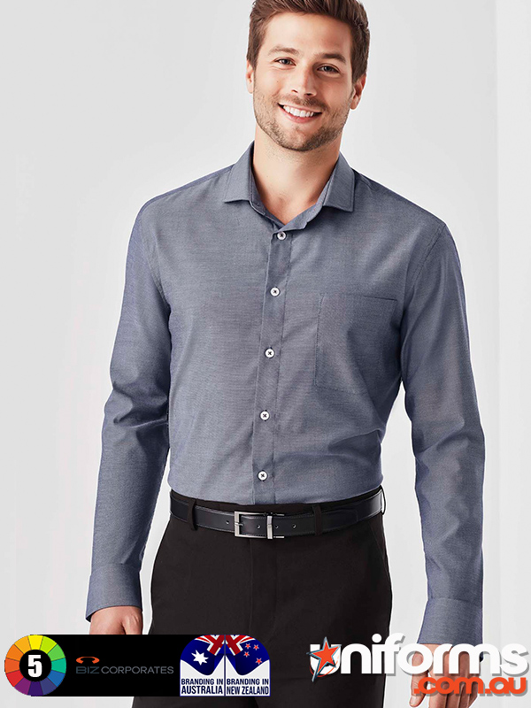 RS968ML Navy Chambray Back View - Durable and Stylish Uniforms