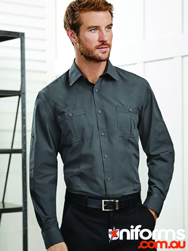 Bondi Roll Up Long Sleeve Shirt in Classic White - Ideal for Casual and Formal Wear