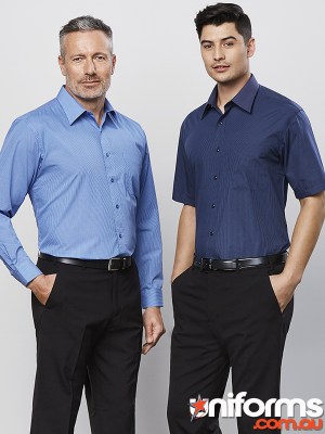 Biz Collection Mens Mirco Check Short Sleeve Shirt SH817- stylish and comfortable.