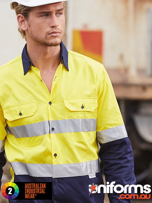 SW60 Long Sleeve Safety Shirt (SKU: SW60) - Size guide for the perfect fit in high visibility workwear.
