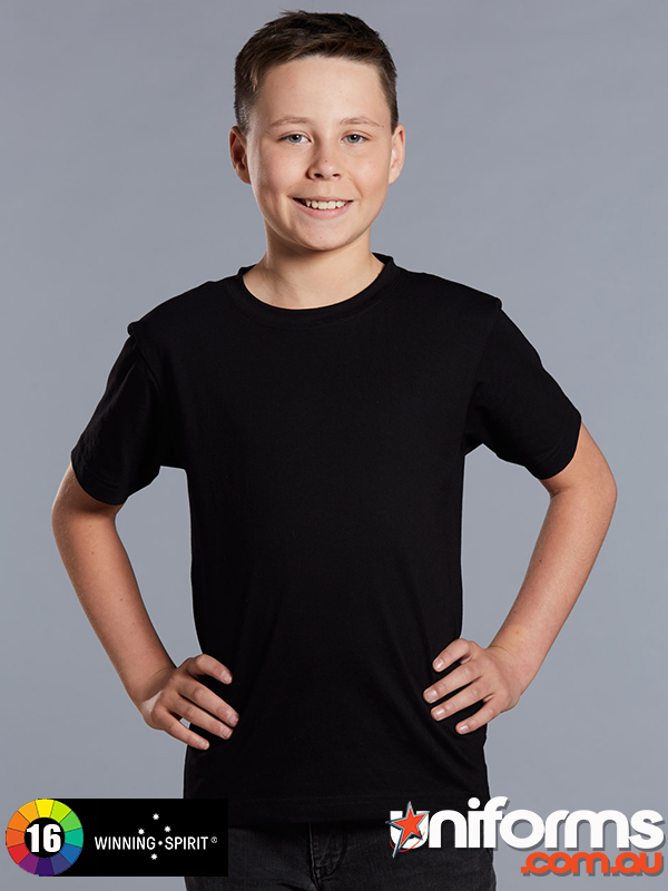 Winning Spirit Kids Savvy Tee size chart - SKU: TS37K
