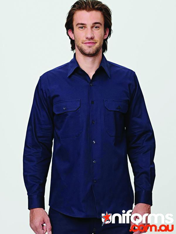 Winning Spirit AIW Cotton Drill LS Work Shirt (WT04) - Size chart for perfect fit selection.