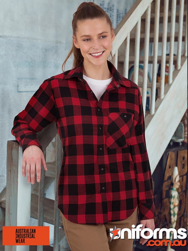 Winning Spirit Unisex Flannel Plaid LS Shirt (WT11). stylish workwear shirt.